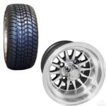 10 INCH GOLF CART WHEEL AND STREET TIRE COMBO BLACK For Sale now at theebikesstore.com