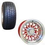 10 INCH GOLF CART WHEEL AND STREET TIRE COMBO RED For Sale now at theebikesstore.com