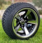 12″ BULLITT MACHINED/BLACK ALUMINUM WHEELS LOW PROFILE DOT TIRES COMBO For Sale now at theebikesstore.com