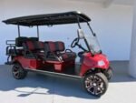 BURGUNDY CARRIER 6 LIMO EVOLUTION GOLF CART FOR SALE
