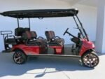 BURGUNDY CARRIER 6 LIMO EVOLUTION GOLF CART FOR SALE