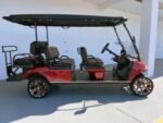 BURGUNDY CARRIER 6 LIMO EVOLUTION GOLF CART FOR SALE
