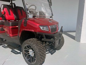 BURGUNDY EVOLUTION D5 LIFTED MAVERICK LITHIUM GOLF CART FOR SALE