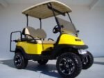 YELLOW LIFTED CLUB CAR PRECEDENT GOLF CART FOR SALE