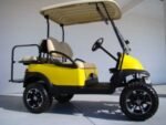 YELLOW LIFTED CLUB CAR PRECEDENT GOLF CART FOR SALE
