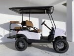 WHITE ALPHA CLUB CAR PRECEDENT GOLF CART SADDLE SEATS FOR SALE