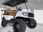WHITE ALPHA CLUB CAR PRECEDENT GOLF CART SADDLE SEATS FOR SALE