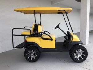 YELLOW BEACH CRUISER CLUB CAR GOLF CART FOR SALE